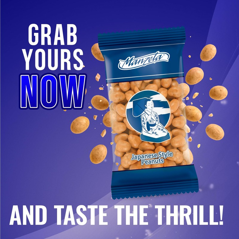 Manzela Japanese-Style Peanuts Bags | Crunchy Oven-Baked Shell with Wheat