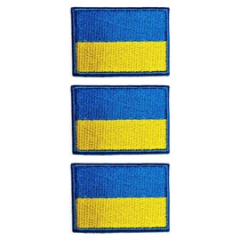 ONCEX 3PCS. Ukraine Flag Patches Ukraine Flag Country National Patch Embroidered Applique Badge Iron On Sew On Emblem Military Uniform Clothing Decoration (''Mini Flag 1.2X1.7 Inch.'')