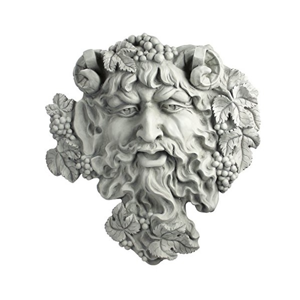 Design Toscano Bacchus, God of Wine Greenman Wall Sculpture, Large, 19 Inch, Polyresin, Antique Stone