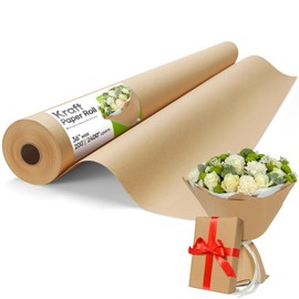 METRONIC Packaging Brown Paper Roll 36" x 2400" (200 feet), Thick Kraft Paper Roll Thickness 75GSM for Packing, Moving, Shipping & Crafts Arts, Recyclable Natural Craft Wrapping Material
