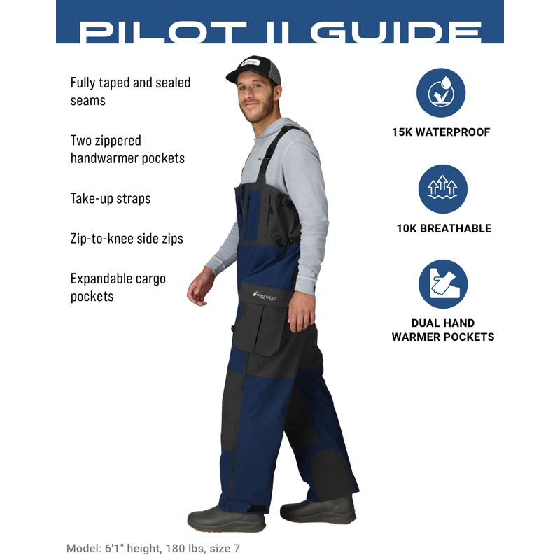 FROGG TOGGS Men's Pilot II Guide Waterproof Breathable Rain Bib,