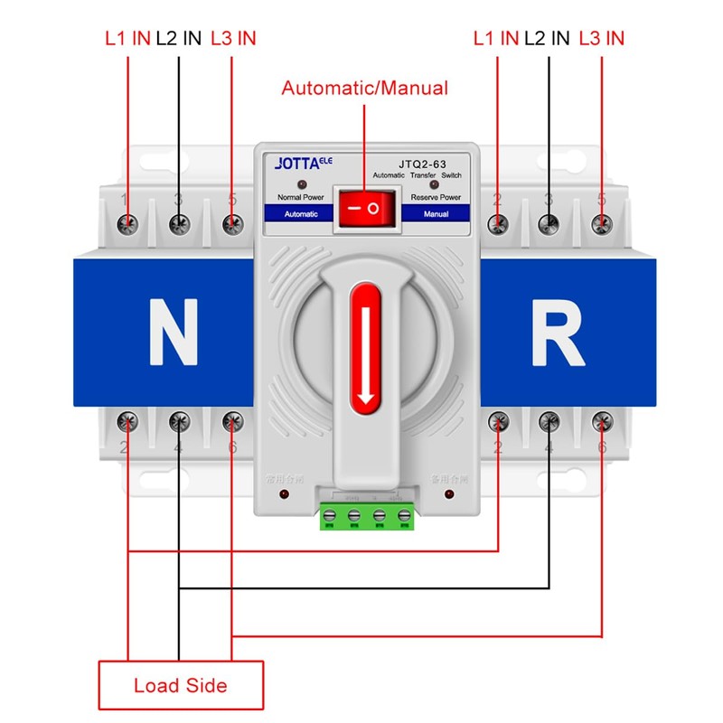 Dual Power Automatic Transfer Switch,CB Type ATS 3P 63A 220V