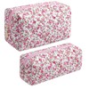 JOVAKIT 2Pcs Makeup Bag Quilted Cosmetic Bag for Women Girls,