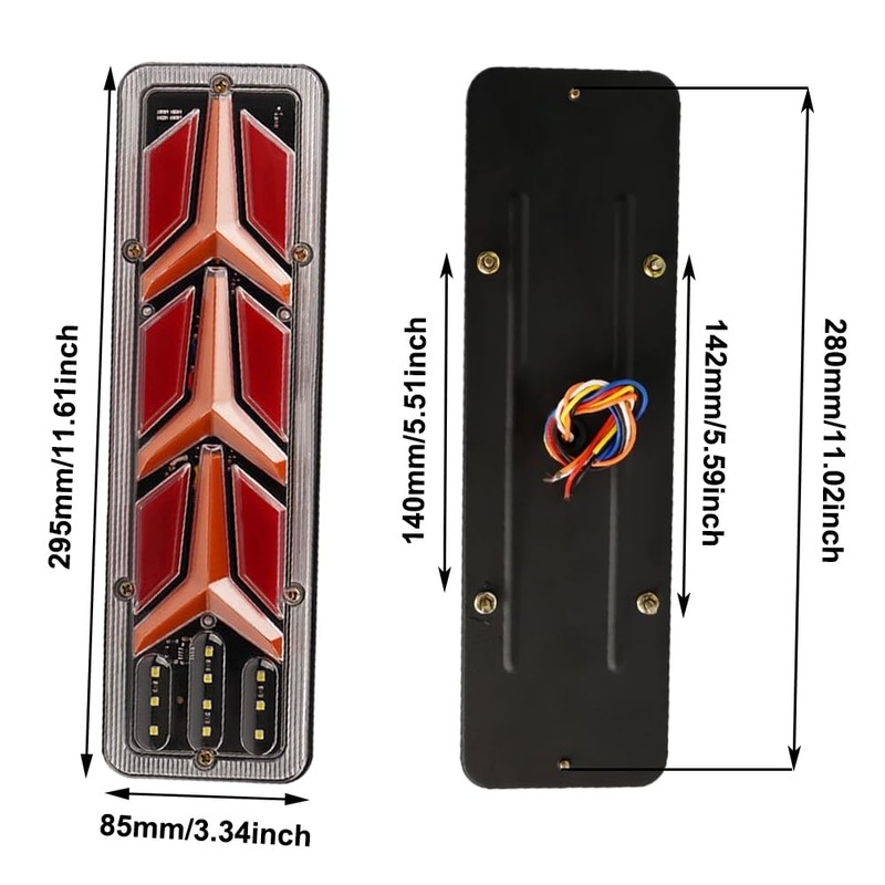 KACEPAR Car Truck Tail Light, LED Rear Brake Light, Reverse