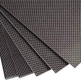 FANCYWING 500X600X1.0MM 1.5MM 2.0MM 2.5MM 3.0MM 4.0MM 100% 3K Carbon Fiber Laminate Plate Plain Weave Panel Sheet 2.0MM Thickness(Glossy Surface)