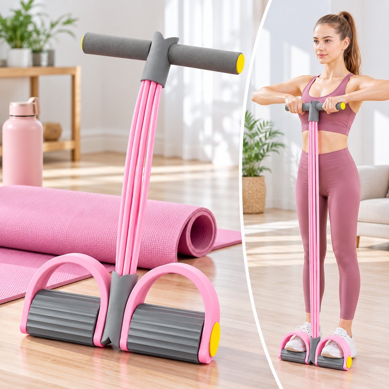 4-Tube Resistance Band for Home Workouts – Pedal Pull Exerciser