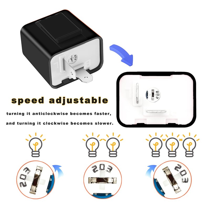 1Pcs 2 PIN Adjustable LED Flasher Relay Turn Signal Blinker