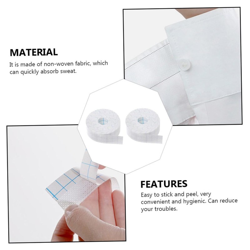 FUNOMOCYA 2rolls Portable Sweat Absorption Stickers White Inner for Hats