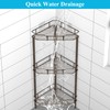 HuggieGems 3 Tier Floor Standing Corner Shower Caddy Organizer Shelf