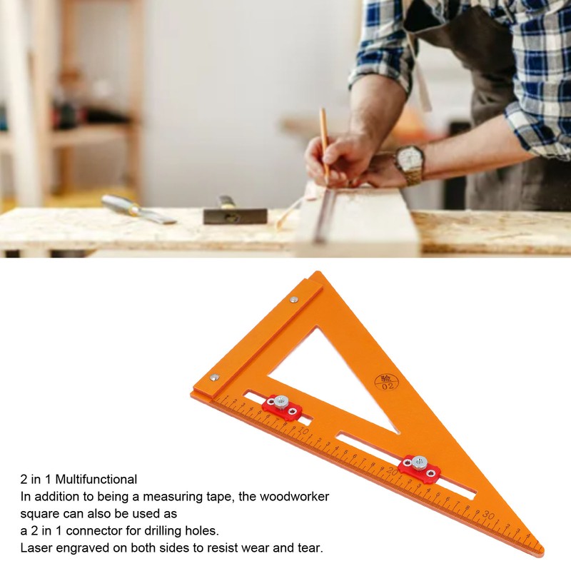 Rafter Square 2 in 1 High Accuracy 220x380mm Mechanical Angle