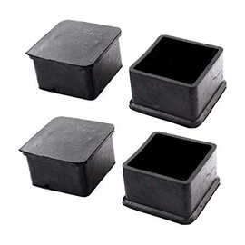 4Pcs 2” Chair Leg Caps Furniture Table Covers Floor Protectors Non-Slip Rubber Tips Square （50x50mm）