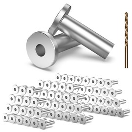 TooTaci Paquete de 100 fundas protectoras de acero inoxidable T316 engrosadas para postes de metal/madera de 1/8, accesorios de barandilla de cable marino para alambre de 1/8 a través sin espacio para