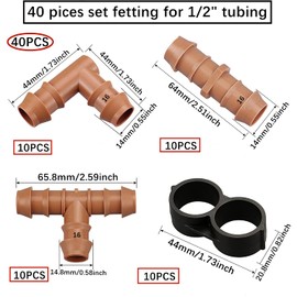 HUAZIZ 40 Piece Irrigation System Set, Drip Irrigation Sprinkler, Irrigation Connection, Hose, T-Piece, Irrigation Accessories for Garden, Agricultural Irrigation System