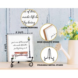 Inspirational Quote Desk Decor, You're One Of These People Who Make The Life Better, Wooden Plaque Sign With Iron Stand, Thank You Appreciation Gifts for Family Friends Coworkers -45