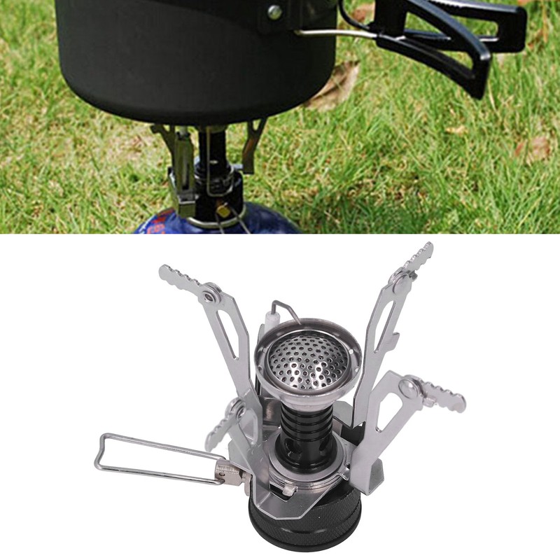 Backpacking Stove High Temperature Resistance Lightweight Foldable Gas Stove Adjustable