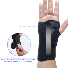 Wrist Support Hand Brace Band Carpal Gloves Tunnel Splint Arthritis black (left)