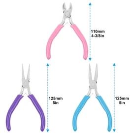 3 Pcs Jewelry Pliers Set, Jewelry Making Pliers Tools with Needle Nose Pliers/Chain Nose Pliers, Round Nose Pliers and Wire Cutter for Jewelry Repair, Wire Wrapping, Crafts and Jewelry Making Suppli