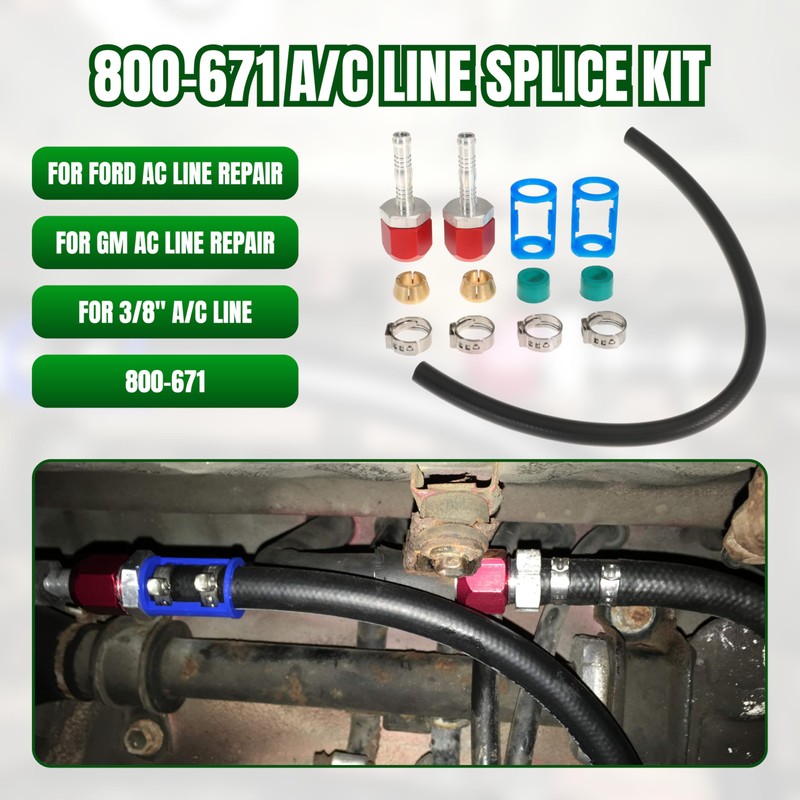 800-671 A/C Line Splice Kit For 3/8 Line With No.6