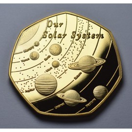 The Commemorative Coin Company OUR SOLAR SYSTEM 24ct Gold Commemorative. Planets/Stars/Sun/Moon Space/Universe Earth/Venus/Mars