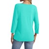 TICTICMISS V Neck T Shirts for Women 3/4 Length Sleeve