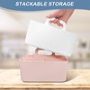 Aevcvok Stackable Organiser, Basket Organiser with Handle, Multi-Purpose Plastic Basket,