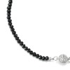 COOLSTEELANDBEYOND Necklaces Multi Strands Black Silver Crystal Beads Chain Magnetic