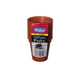 Whitefurze G04012 7.5cm Garden Pot - Terracotta (Set of 10)