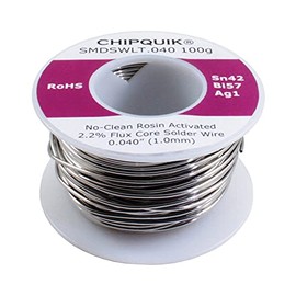 Chip Quik SMDSWLT.040 100g Sn42/Bi57/Ag1 2.2% Flux Core Solder Wire 1.0mm 100g