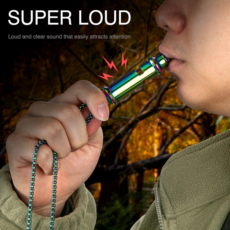 TOCCOOL Colorful Whistle Necklace, Survival Whistle, Sports Referee Whistle, Daily