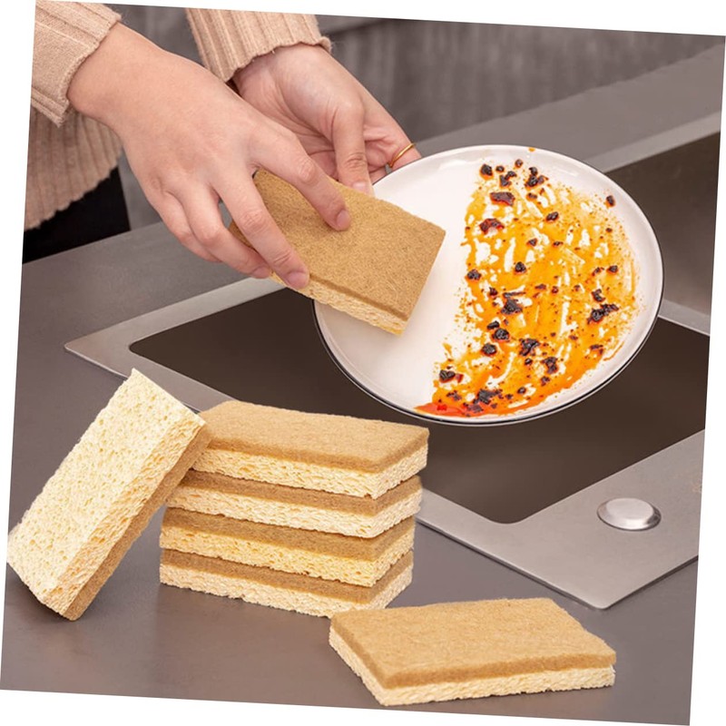Tofficu 6pcs Kitchen Cleaning Sponges Bowl Washing Tools Strong Absorption