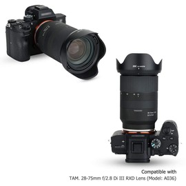 JJC Bayonet Lens Hood for Tamron 28-75mm f/2.8 Di III RXD Lens for Sony E A7 II III, A7R II III IV, A7S II, A9 II, A6300 6400 A6500 A6600 DSLR Camera Accessory, Replace Tamron HA036 Lens Hood