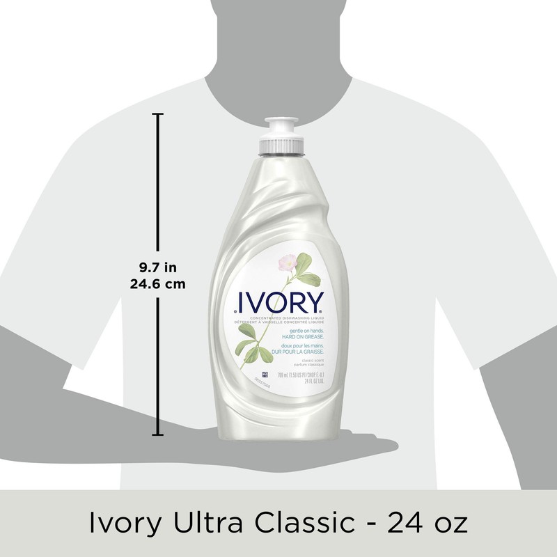 Ivory Dish Soap Original, 709mL/1.5pt/24fl oz, 3 PACK (10 Per