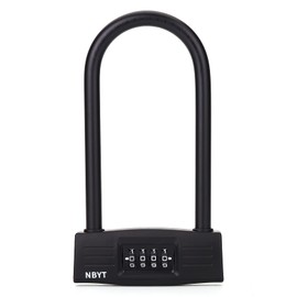 NBYT 4 Digit Resettable Combination Bike U Lock/D Lock for Bikes/Glass Door Lock, 14mm Shackle for Heavy Duty Protection Long Bicycle Padlock