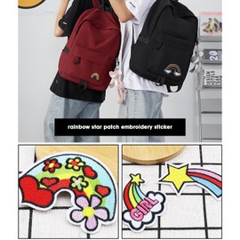 eMagTech 15Pcs Rainbow Patches Rainbow Star Pattern Patches Sew Iron on Patch Colourful Embroidered Patch Cartoon Applique Clothing Accessories for Jeans Jacket