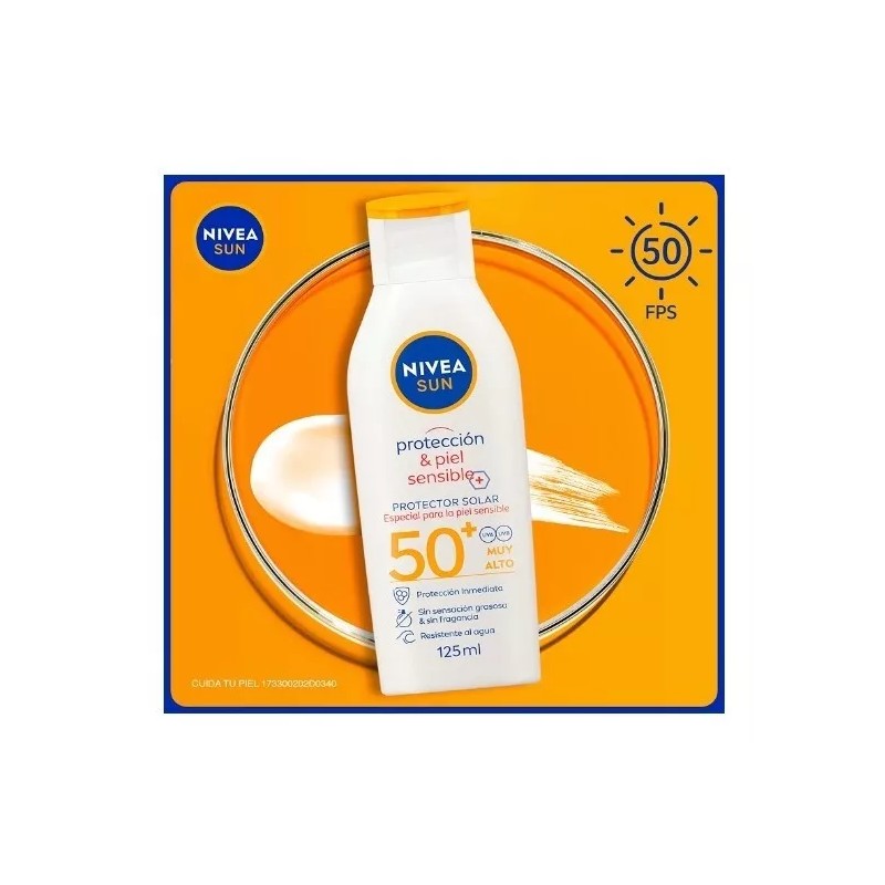 Nivea Protector Solar Fps 50+ Piel Sensible 125 Ml Nivea