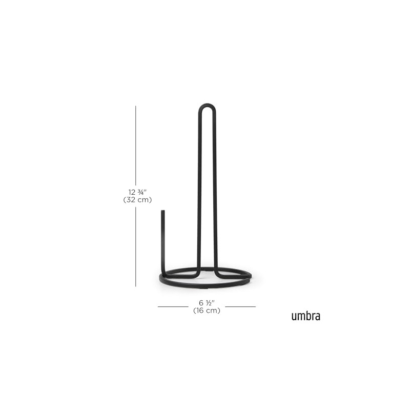 Umbra Squire Paper Towel Holder for Kitchen, Black