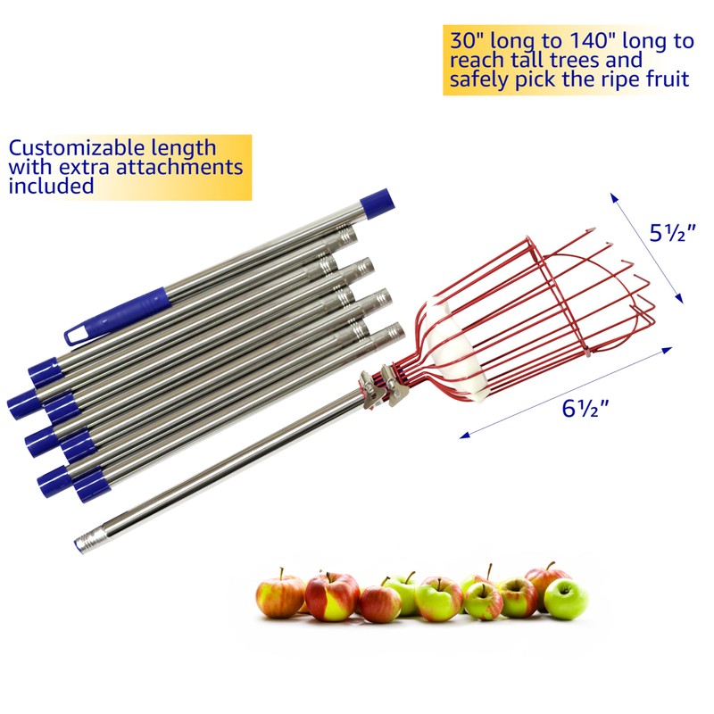Trademark Innovations Fruit Picker, Red