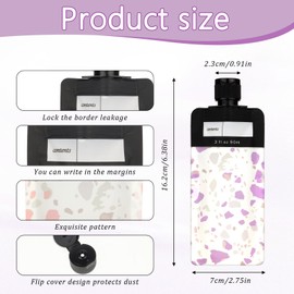 4PCS Travel Pouches for Toiletries, 3oz Refillable Leak Proof Empty Squeeze Pouches, Portable Travel Fluid Makeup Packing Pouches for Shampoo Conditioner Lotion Body Wash, Style 1