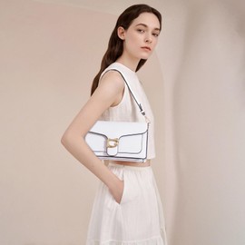 Travistar Small Crossbody Bags for Women Trendy PU Leather Cross Body Bag Elegant Cross Body Purse Shoulder Bag Designer Satchel Handbags Clutch Purses Evening Bag with 2 Straps White