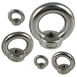 Ring Nuts M6 Stainless Steel A2 V2A VA Rust-Proof Set of 2 Similar to DIN 582 Eye Nuts Cast and Polished VB-Schrauben