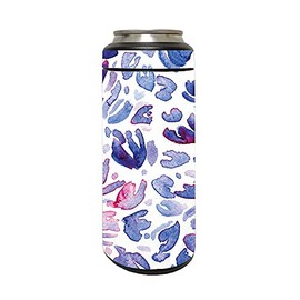 MightySkins Skin Compatible With YETI Rambler 12 OZ Colster Slim Can - Blue Petals | Protective, Durable, and Unique Vinyl Decal wrap cover | Easy To Apply, Remove, and Change Styles | Made in the USA