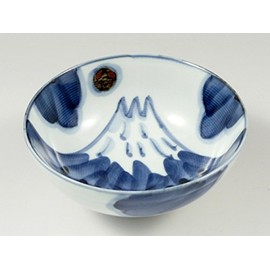 有田 Hasami Light Ball Kilns, Fuji Mountain View Pair Bowl (Couple Bowl) 20635 