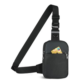 BROADREAM Small Sling Bag Cross Body Chest Shoulder Bag for Men Women - FRID Blocking Pocket and Adjustable Straps Crossbody Bag, Water Resistant Bum Bags for Runner Workout Hiking Cycling Travelling