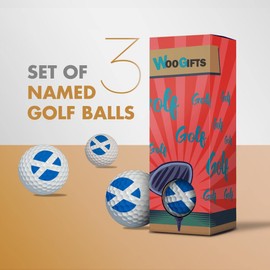 Destination Vinyl ltd 3 x Golf Balls in the Box - Scotland Scottish Flag UK Joke Funny Golfing Golfer Fan Club Sport Wedding Dad Husband Friend Men Boys Ball Gift #9122