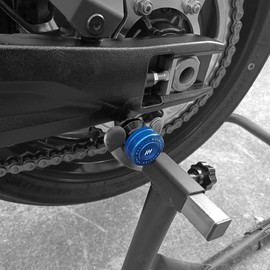 MotHeartCNC Motorcycle Swingarm Spools Sliders CNC Aluminum M6 - Motorcycle Rear Stand Bobbins for Swing Arm Protection and Maintenance Support (Blue)