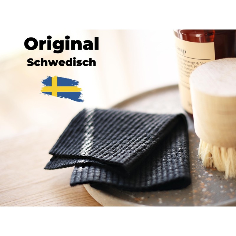 Grünschloss Dish Cloths Black (5X) Swedish Dish Cloths Washable -