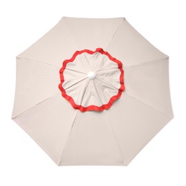 AMMSUN 7.8ft Seashore Umbrella, Outdoor Umbrella, Boho Beach & Patio Umbrella with UV 50+ Air Vent Ash Wood Pole Carry Bag & Water-Resistant Canvas (Rivulet Red)