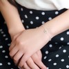 K.L.Y Women's Bracelet, Small Daisy, 925 Silver, Simple Bracelet, Cute,