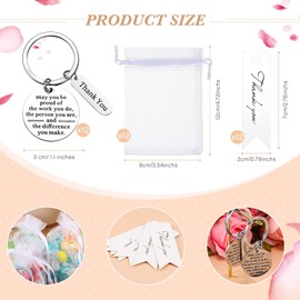 Yinkin Yinkin 36 Pcs Employee Appreciation Gifts Bulk for Coworkers Keychains Organza Bags with Cards for Social Worker Staff Gifts(Silver)