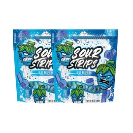 Sour Strips Flavored Sour Candy Strips, Deliciously Sour Chewy Candy Belts, Vegetarian Candies, Party Pack 2-Pack (Blue Raspberry Party Pack)